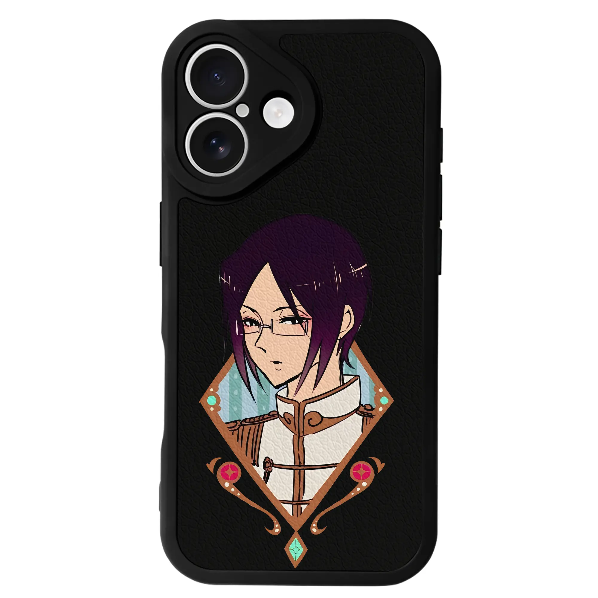 ブリーチ グッズ 石田 雨竜 - IPhone 16シリーズ対応 ・ シリコンスマホケース ・ レザー調 ・ 高精度フィット ・ 耐衝撃 ・ ワイヤレス充電対応 ・ 精密カット